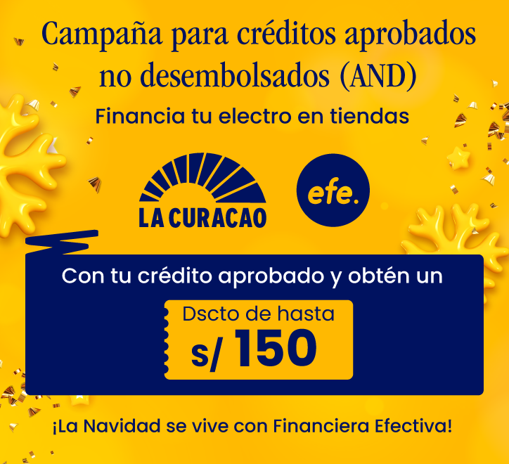 Financia tu electro en tiendas y obtén un dscto de hasta S/150