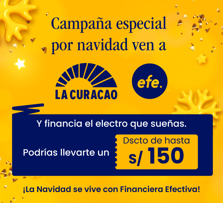 Financia tu electro en tiendas y obtén un dscto de hasta S/150