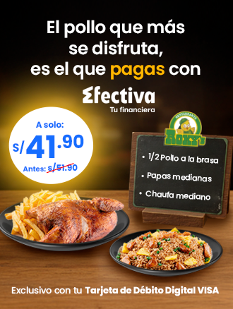 Pregunta por tu Combo Roky's exclusivo con tu Tarjeta de Débito Digital VISA