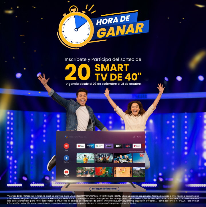 Inscríbete y participa del sorteo de 20 Smart TV de 40"