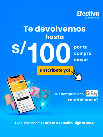 Te devolvemos hasta S/100 por tu compra mayor